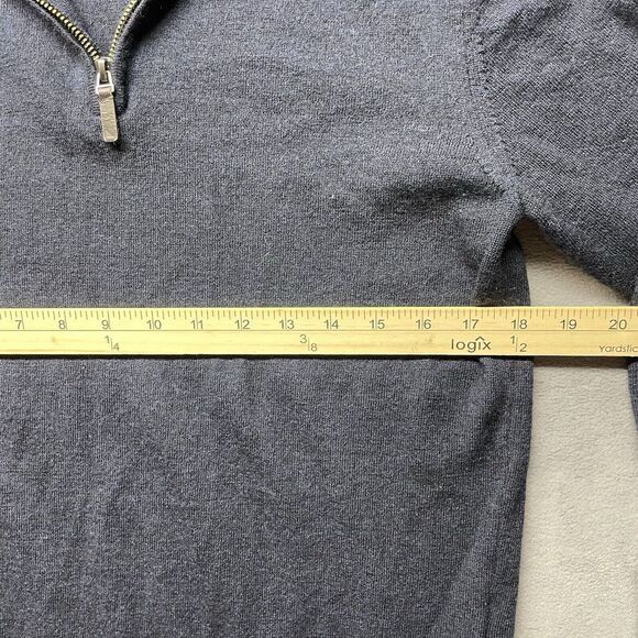 UNTUCKit Extrafine Merino Wool Men's Pullover 1/4 Zip Sweater. Small.black - Picture 5 of 6